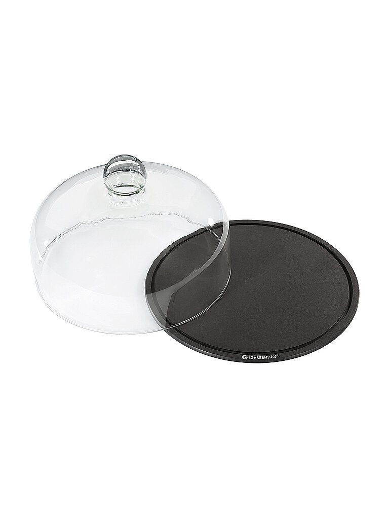 ZASSENHAUS COMFORT PLUS - Käseglocke mit Glasdeckel 28 cm schwarz