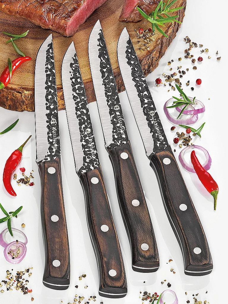 ZASSENHAUS Set de couteaux à steak 4 pièces HUNTER en bois de pakka marron