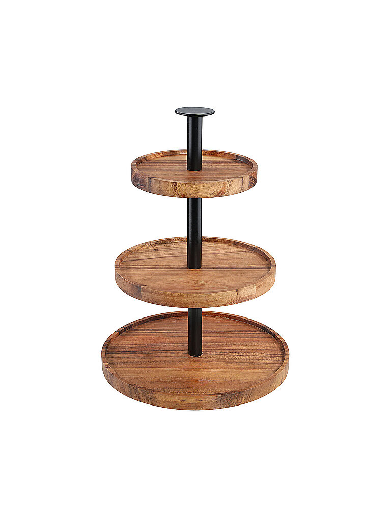ZASSENHAUS Etagere 2-fach 35cm Akazie Dunkelbraun  braun