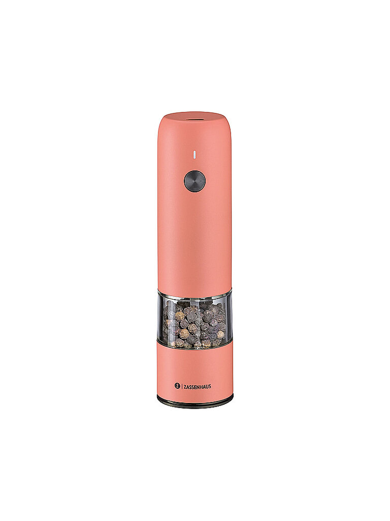 ZASSENHAUS Pfeffermühle KÖLN - elektrisch 14cm Edelstahl Coral koralle