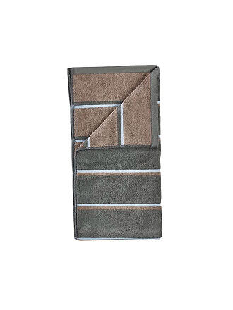 ZONE DENMARK | Handtuch SAUNA 50x100cm Olive Green/Taupe Blue Flog 
