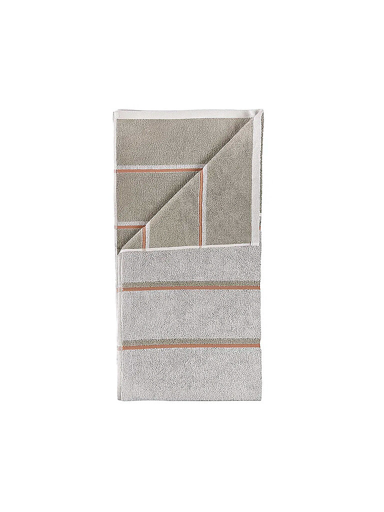 ZONE DENMARK Duschtuch SAUNA 70x140cm Softgrey/ Eucalypzus/Terracotta hellgrau