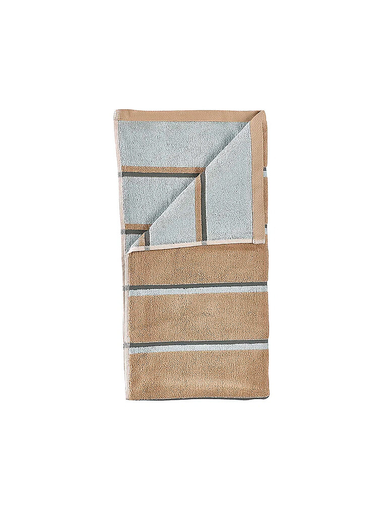 ZONE DENMARK Duschtuch SAUNA 70x140cm Camel/Ice Blue/Olive Green  camel