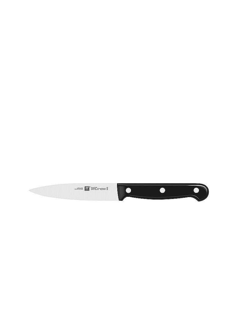 ZWILLING Twin Chef Spick-/Garniermesser, Klingenlänge: 10 cm, Kleines Klingenblatt, Rostfreier Spezialstahl/Kunststoff-Griff im Nietendesign, Schwarz