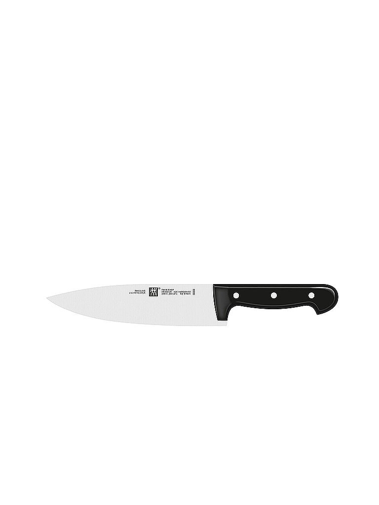 ZWILLING Twin Chef Kochmesser, Klingenlänge: 20 cm, Großes Klingenblatt, Rostfreier Spezialstahl/Kunststoff-Griff im Nietendesign, Schwarz